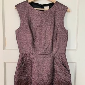 Whit Purple-Bronze Metallic Party Dress